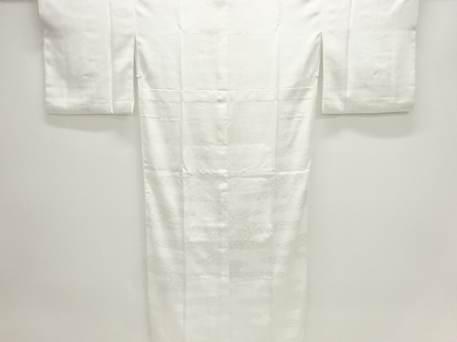 ヱ霞に群鶴模様織出し単衣長襦袢